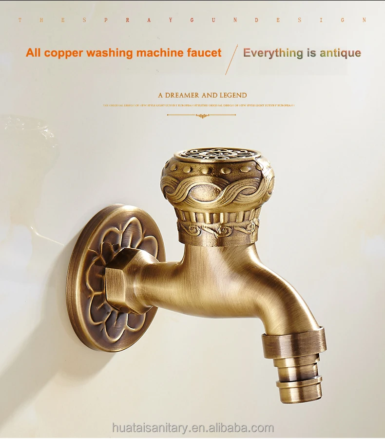 china yuhuan mixer brass cold washing water matt black antique bronze inlet washing machine taps