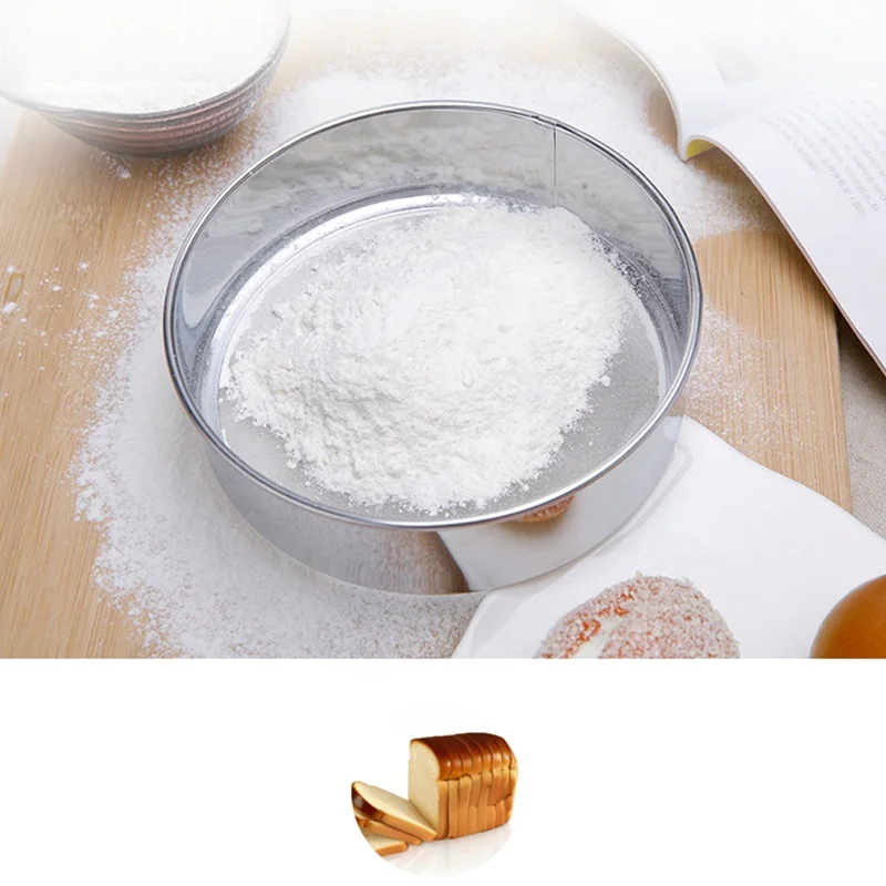 Multi-function utensils Metal Sieve Round Mesh Strainer Flour Kitchen Sifter Sieve