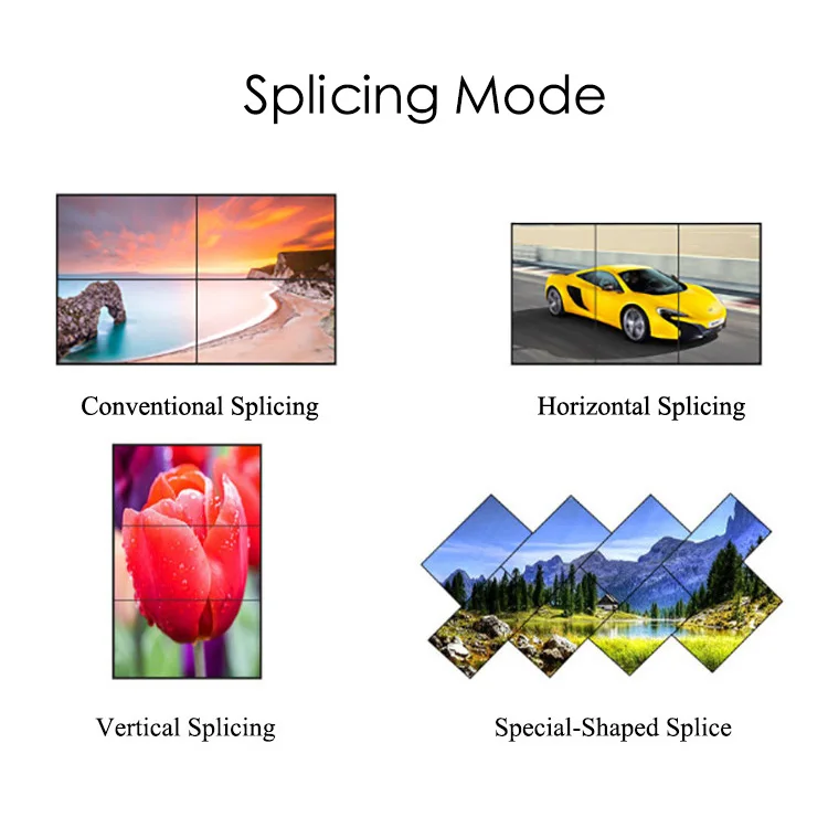 32 49 55 Inch LCD Video Wall 0.8-3.5 mm Narrow Bezel Splicing Wall Advertisement Screen For Meeting Room