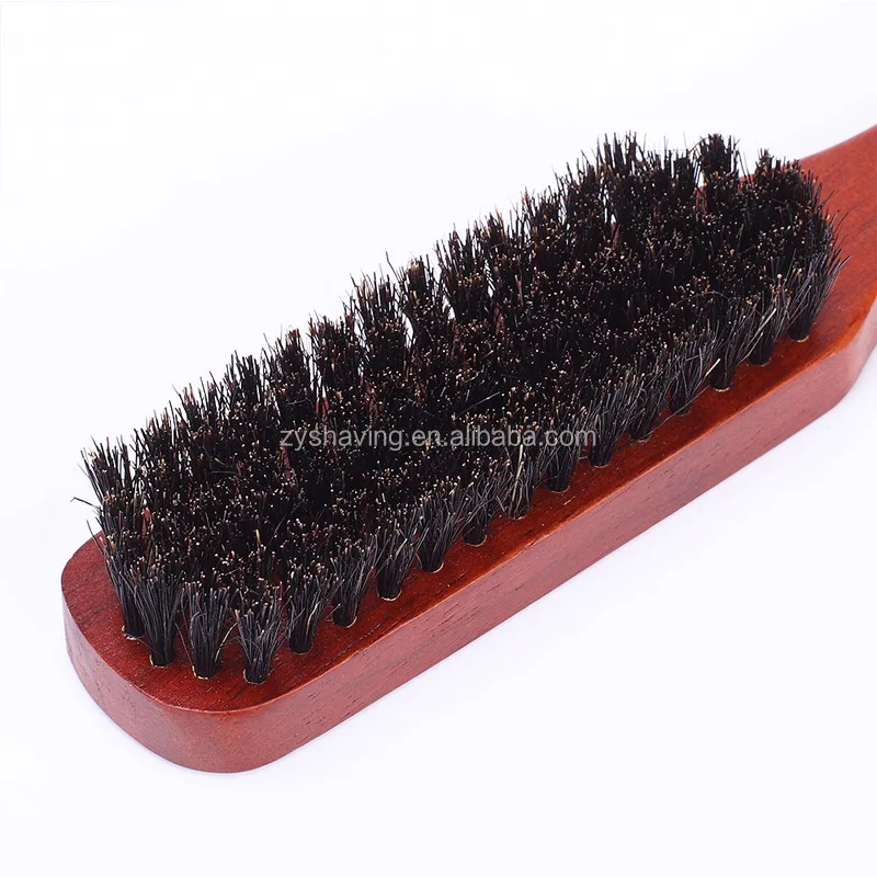 Friendly Natural Beech Wild Boar Bristle Beard Styling Brush for Beard Care