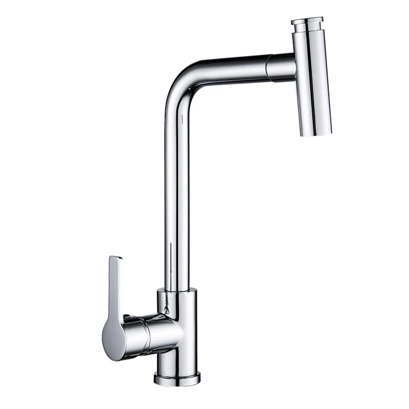 Factory Direct Sales Modern Kitchen Faucet Pull out Pulldown Hose Button Two-stage Sink Mixer