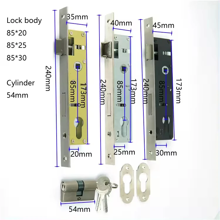 Factory Selling Popular Customized Size Color Stainless Steel Security Mortise Door Locks Aluminum Door Handle
