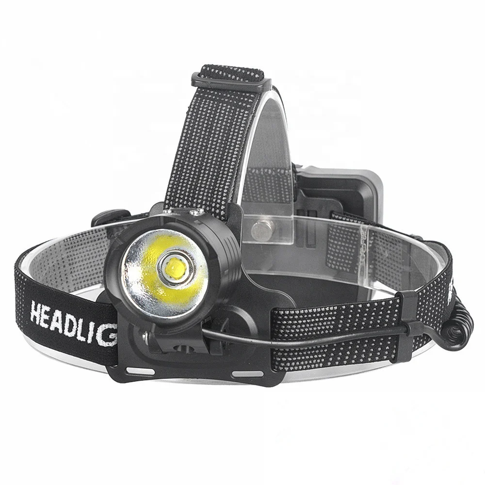 LED Headlamp 18650 Battery USB Charging Electricity Display Large Lens Strong Headlight XHP70 Aluminum Alloy 10 Black Camping 60