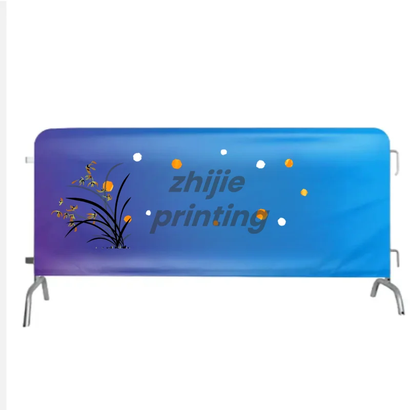 Flash Sale Temporary Fencing Barricade Banner Cover Concert Crowd Control Barrier Covers Queue Line Stand Cover