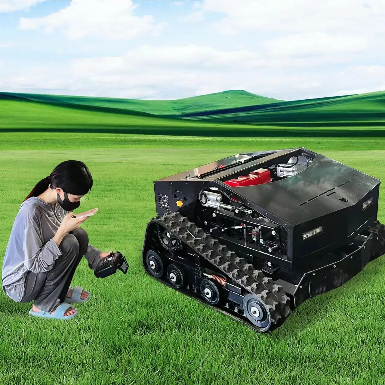 green works lawn mower robot gas lawn mower lawn mower with bag