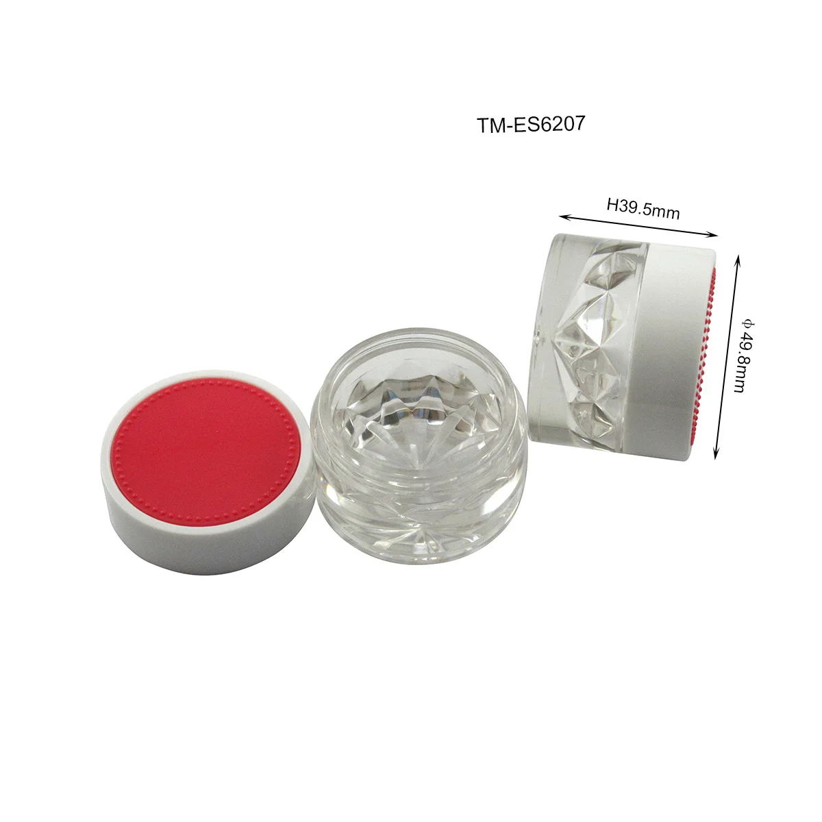 TM-ES6207 15g loose powder case double sieve powder jar empty plastic loose powder jar with sifter
