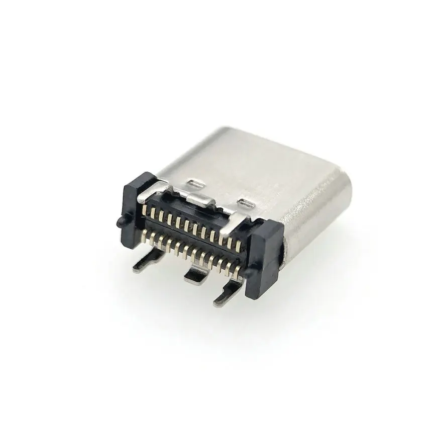 
Type-C Female Connector 24Pin Vertical Top Mount H=6.5mm Pick and Place Hat 