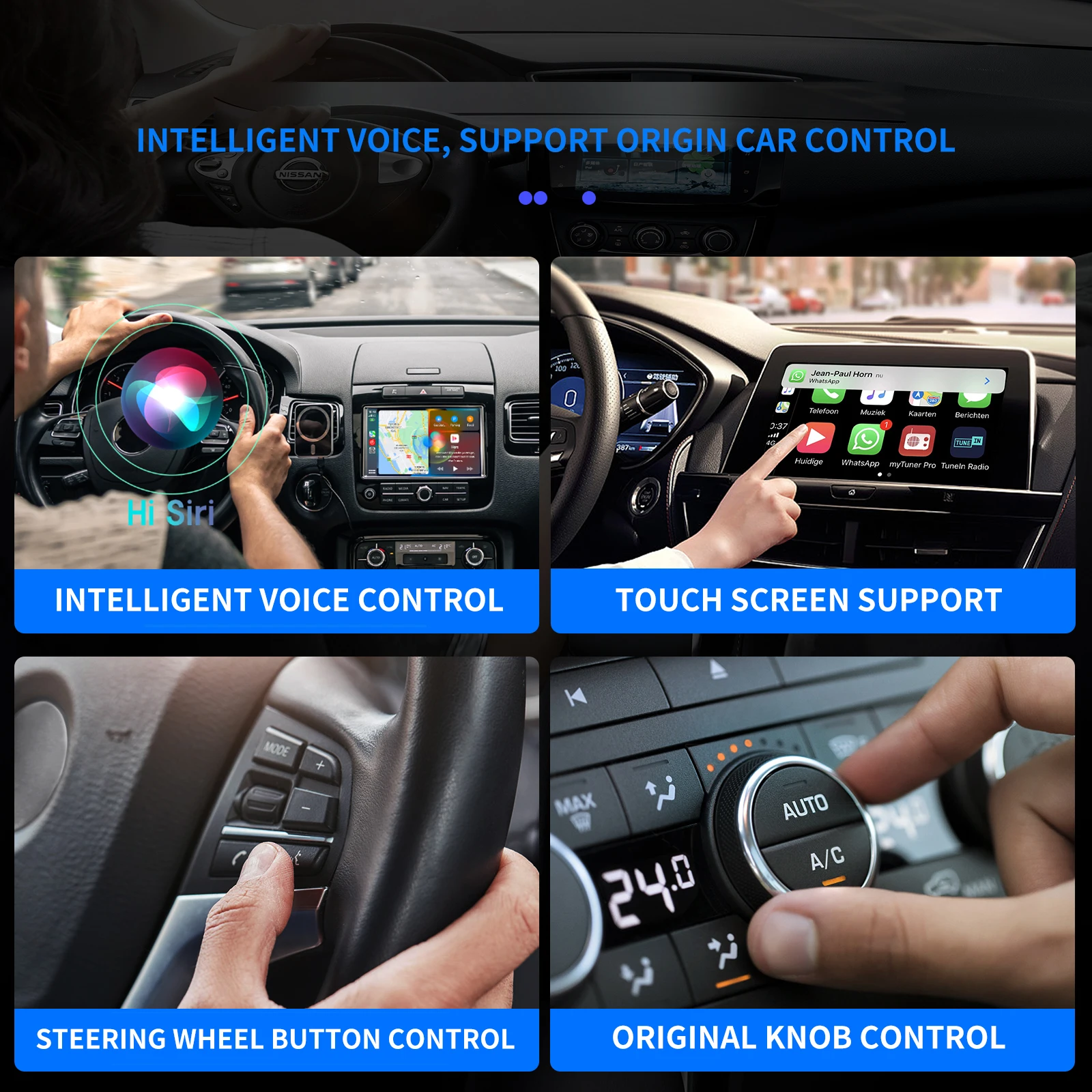 BOYI Universal Ai box Car Play Metal Portable Qualcomm 2+32G Core wireless carplay For Iphone and Android Auto AI BOX Adapter