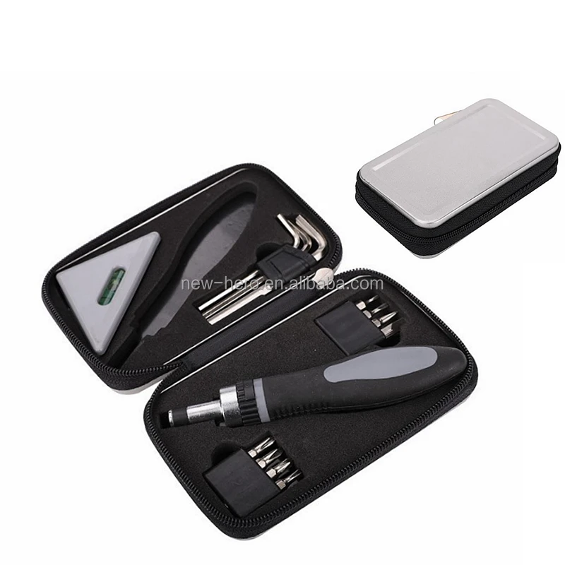 14 Piece Gift Promotional Steel Hard Surface Canvas Handy Bag Precision Screwdriver Bit Socket Tool Set Basic Repair Tool Kit
