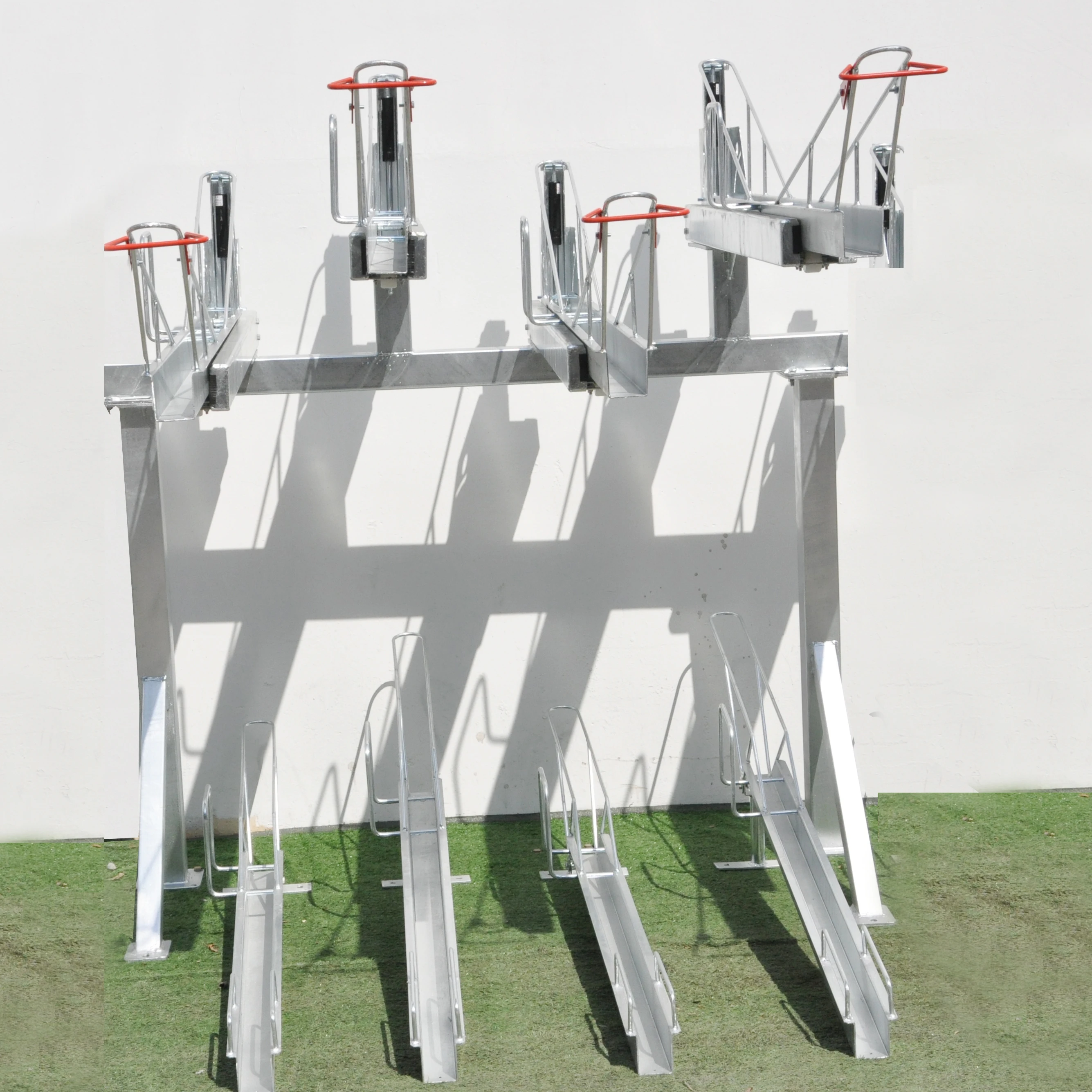 Customized Double Decker Two Tier Galvanized Cycle Parking Multiple Bikes Stand Rack Bike Rack/Bicycle Frame