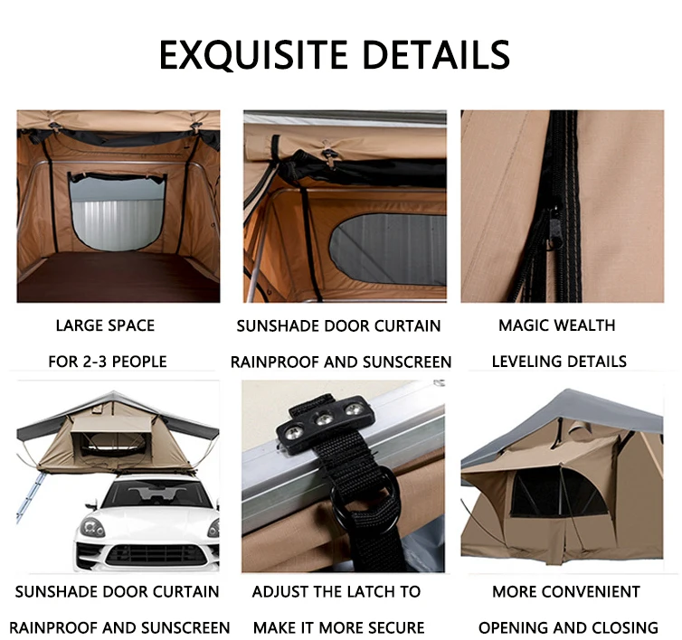 Camping Outdoor Waterproof Large Space Tent Roof For Car Awning Tent