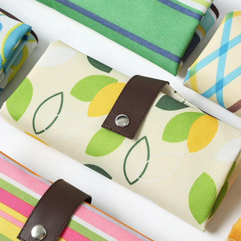 New Style That Folds Into A Fruit Orange Pouch Folding Oxford Fabric Polyester Reusable Folding Shopping Bag