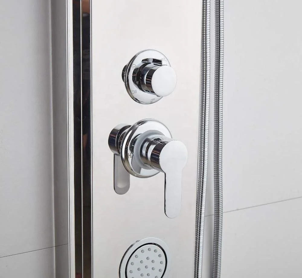 
Hot Sale 304 Stainless Steel Shower System Wall Mount Bathroom Waterfall Rainfall Shower Panel With Adjustable Shower Jets 