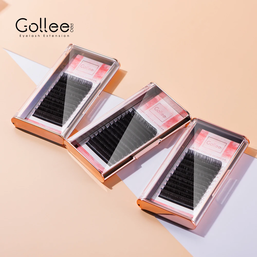 Gollee Eyelash Extension 0.03 0.05 0.07 0.20 cm Eyelash Easy Fanning Cluster Silk Eyelash Extensions
