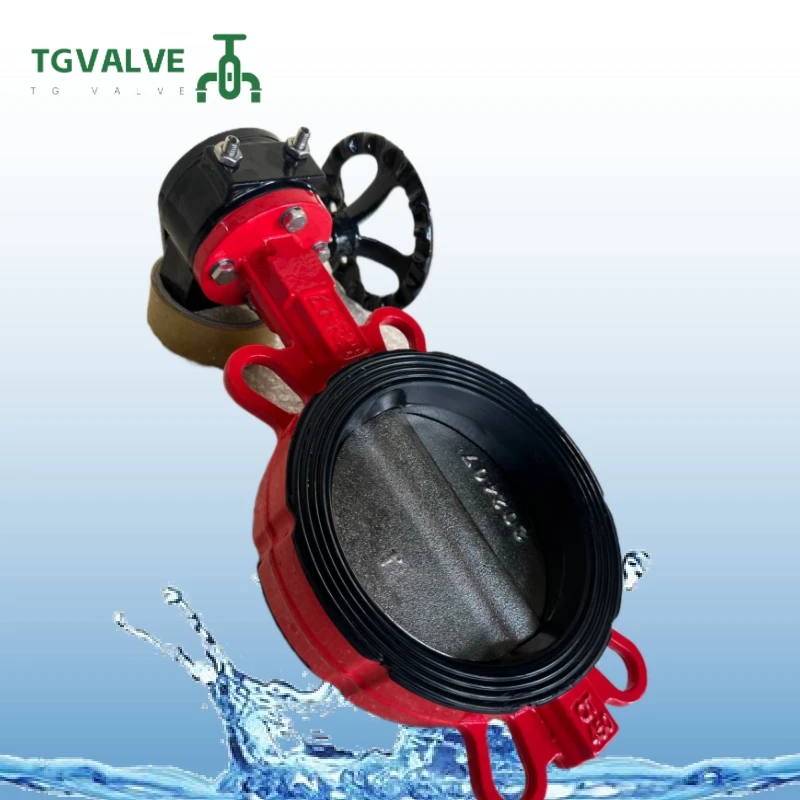 D371X centerline Red fire butterfly valve Manufacturer handwheel valve for water medium nodular cast iron balls