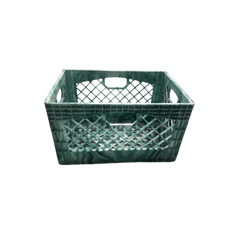 24QT Heavy Duty Stackable Unfolding Plastic Milk Crate Durable Vegetable Fruit Beer Camo Crate Easy-Grip Handles Storage Basket