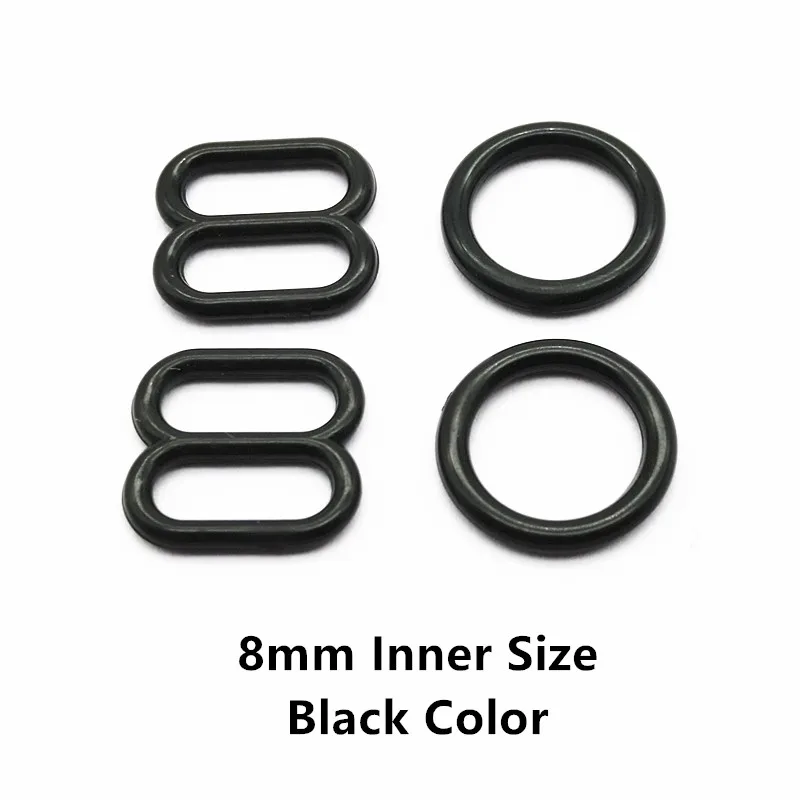8mm White bra strap adjuster,  plastic ring and slider bra accessories