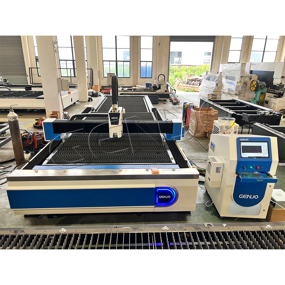 GENUO RAYCUS Fiber Laser Cutter Machine metal fiber laser cutting machine Of Stablely Casing Iron Body From China