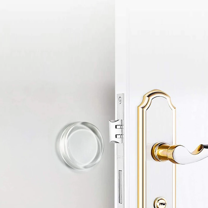 Portable Travel Security Door Stopper Lock Self Adhesive Round Clear Wall Protector Child Door Stopper