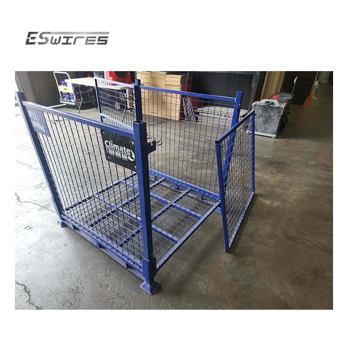 New product powder coated stackable logistic industrial steel mesh pallet