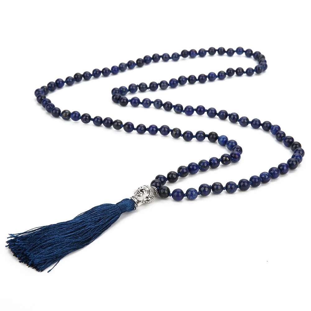 High Quality Handmade 108 pcs Semi-precious Prayer Beads Necklace Natural Stone Rosary Bead Tasbih