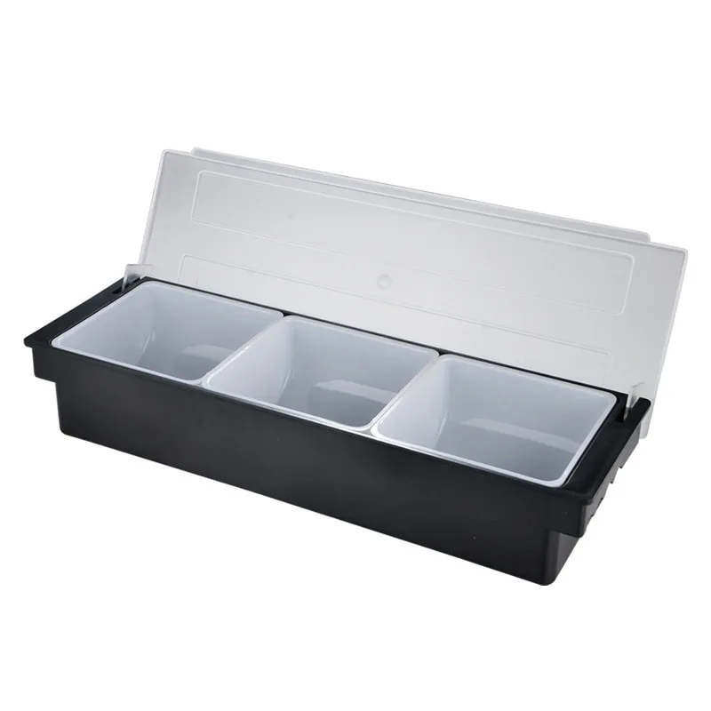 Food grade plastic strips seasoning tray 3/4/5/6 compartments supply container sauce snacks candy rack fruit dispenser