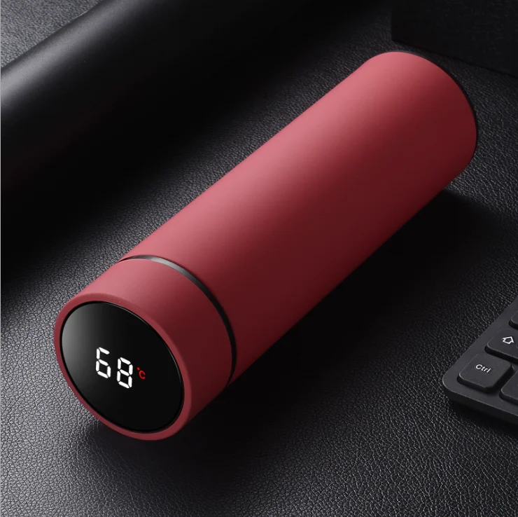 Matte color smart water bottle insulated temperature display vacuum insulated stainless steel water bottle