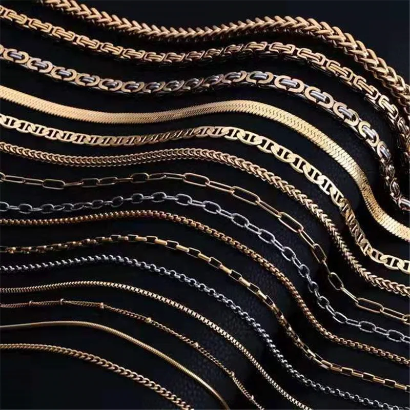 Wholesale Hip Hop Fashion Jewelry Slim Width Custom Logo Franco Chains Gold Rope Chain 14k