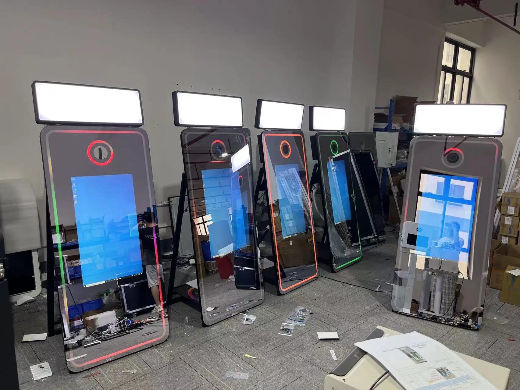 beauty picture portable selfie photobooth magic mirror photo booth machine touch screen led frame drop shipping for events