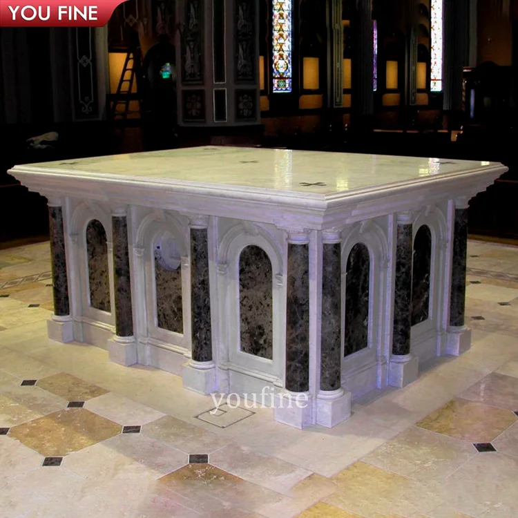 Church White Marble Stone Altar of Sacrifice Table