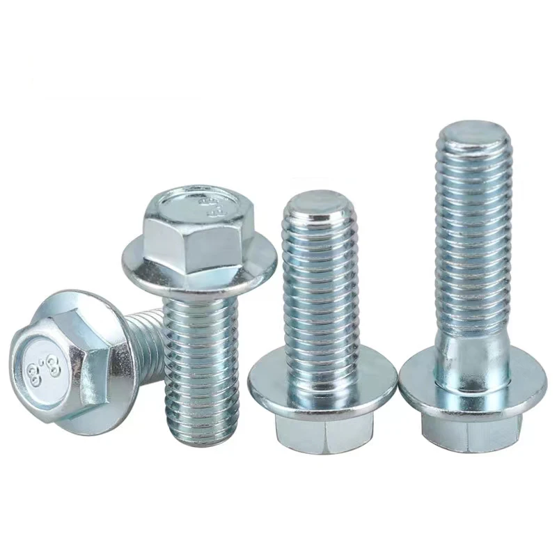 Zinc Plated  Flange Head Hex Bolts Carbon steel Fasteners imperial din933 10.9 12.9 grade 5 8 8.8 steel galvanized m5 m6 m8 m12