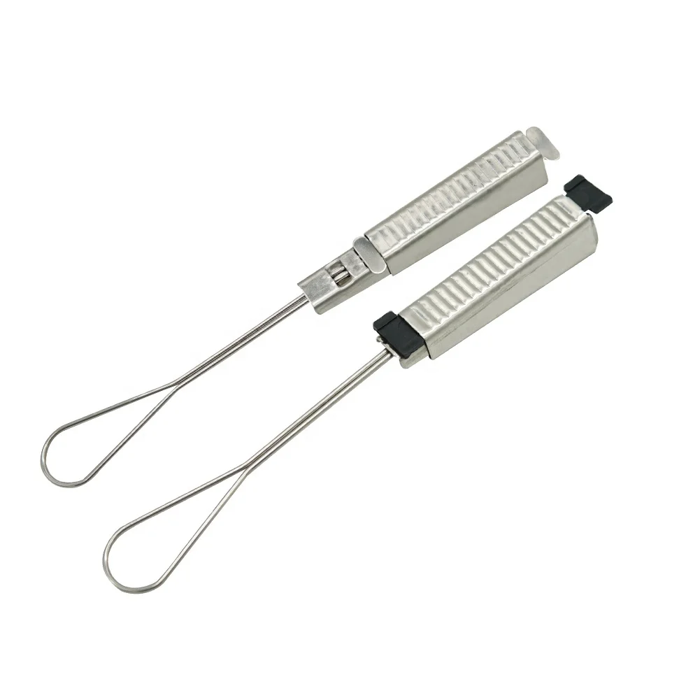 China Factory Ftth Stainless steel drop wedge anchoring line clamp for flat for drop cable