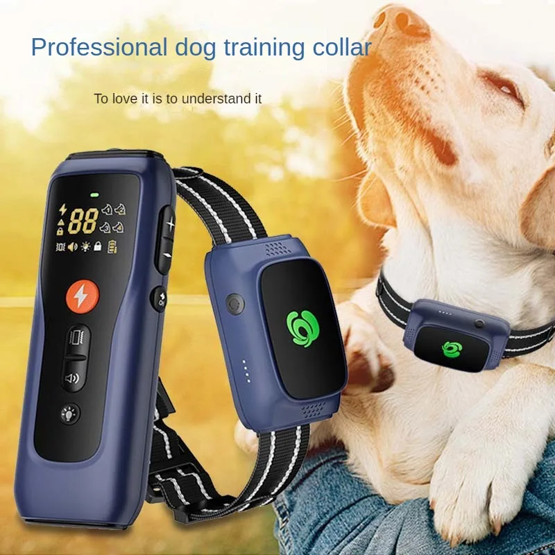 Remote-Controlled Dog Training Collar for Barking and Biting Control with IPX7 Waterproof Design
