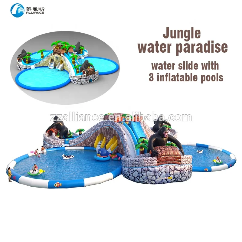 Inflatable rectangular swimming pool, inflatable water pool 10x5x0.55m for children