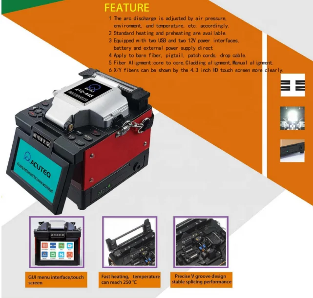 4 Motors FTTH Fiber Optic Automatic Intelligent  Splicing Machine SM MM Fiber Fusion Splicer