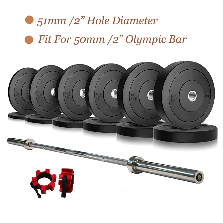 Nantong Factory Custom OB Anti Crack Barbell Solid Rubber Weight Competition Bumper Plate