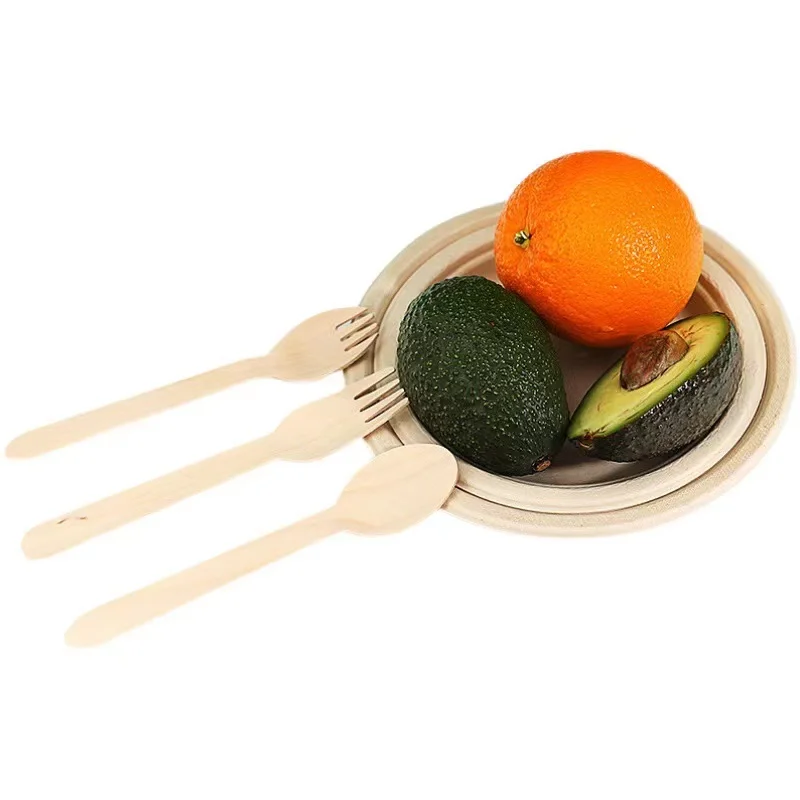 Natural biodegradable bulk birch wood spoon/forks/knives disposable wooden cutlery