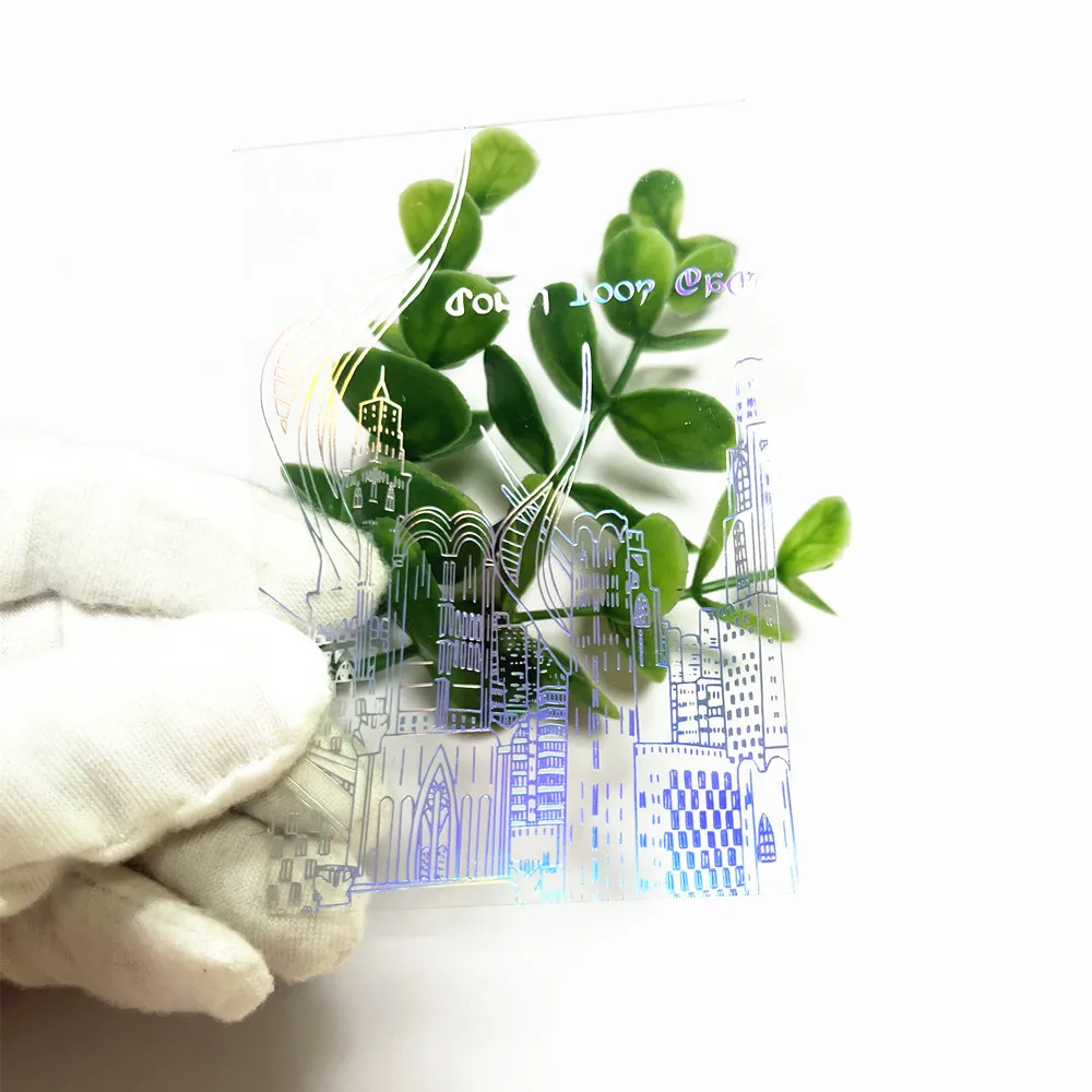 Frosted Matte Paper Business Cards with Gold Holographic Silver Foils Embossed Rounded Corners for Gift Bookmark