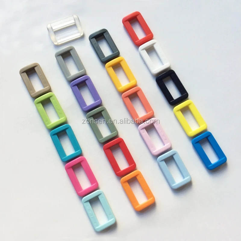 Hot Sale 20MM KAM Plastic Square Ring Belt Buckle Adjustable Slide Buckle for Belt Or Strap 25 Colors In Stock