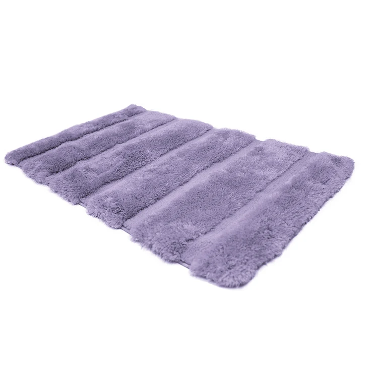 
purple color high quality tufting bath mats shaggy bathroom rugs set 