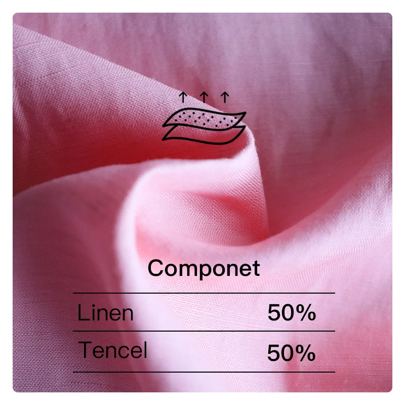 High Quality Linen Fabrics 50% Linen 50% Tencel Mixed Fabrics