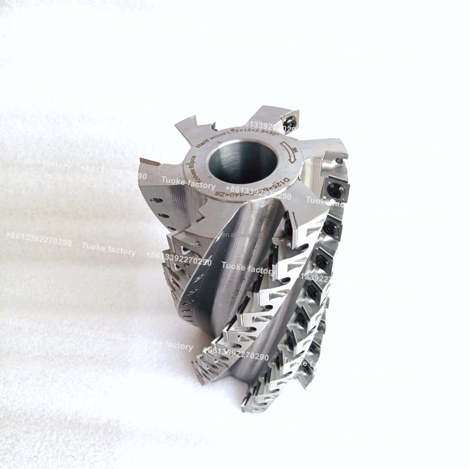 TUOKE SHT502B Woodworking cutter 125x230x40x6z steel body for woodworking tools helicalplaning cutter head heavy