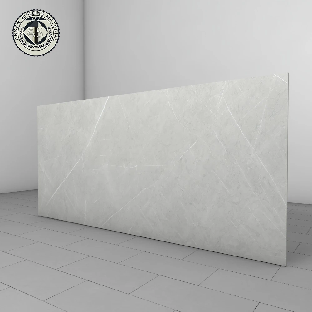 1600*3200*12mm Grey Big Size Tile Wall and Floor Polished Sintered Stone For TV Background and Table Top