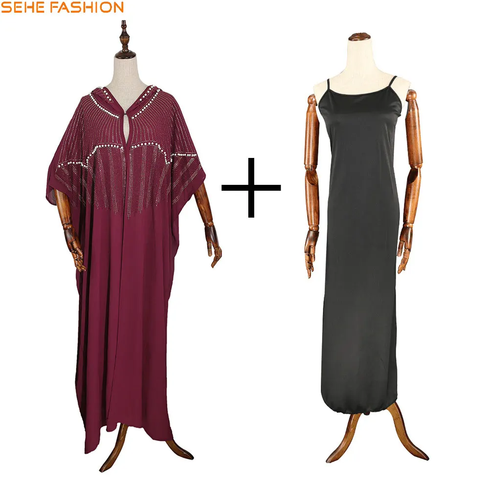 91031-MX34 two-piece beaded chiffon kaftans maxi ladies dress sehe fashion