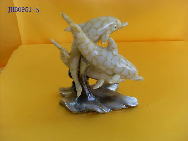 Hot Sale Resin Dolphins Sculpture Customized Marine Life Figurines for Home living Room TV Desk Ornaments