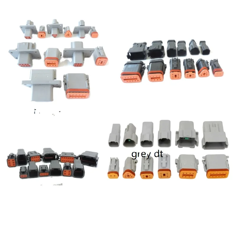 Automotive connector DT Series 2 pin to 3 4 5 6 8 12 pin Waterproof Male Female Deutsch Connector 22-16AWG