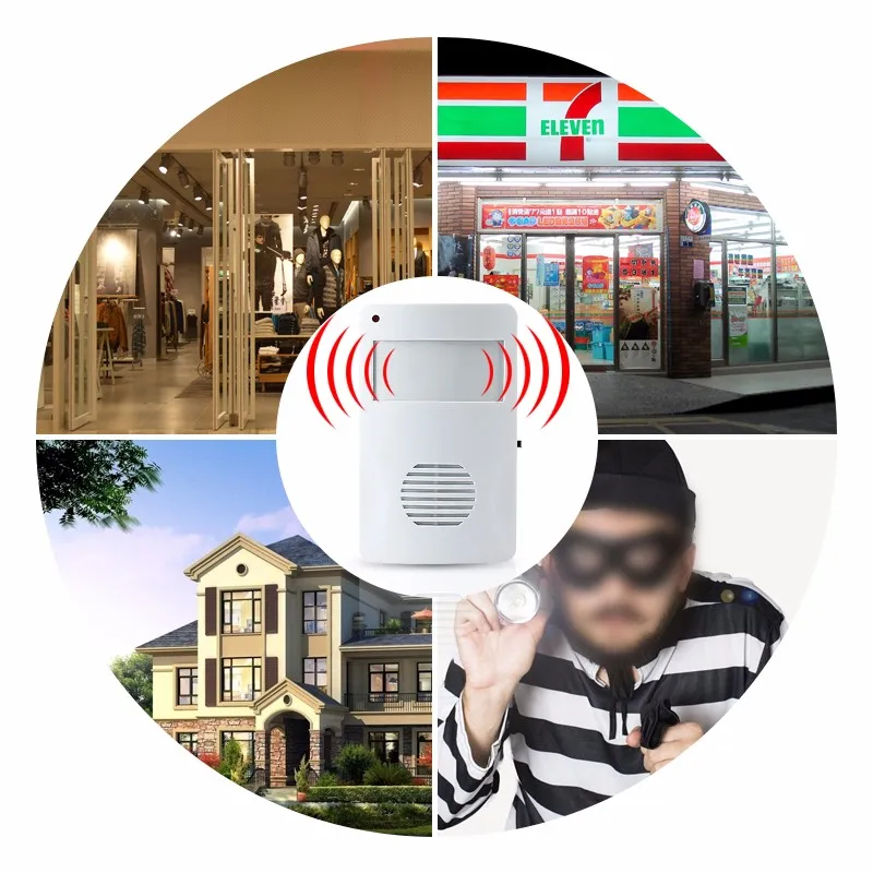 Automatic Induction Guest Wireless Welcome Doorbell PIR Infrared Motion Sensor DIY Voice Door Bell Burglar Alarm