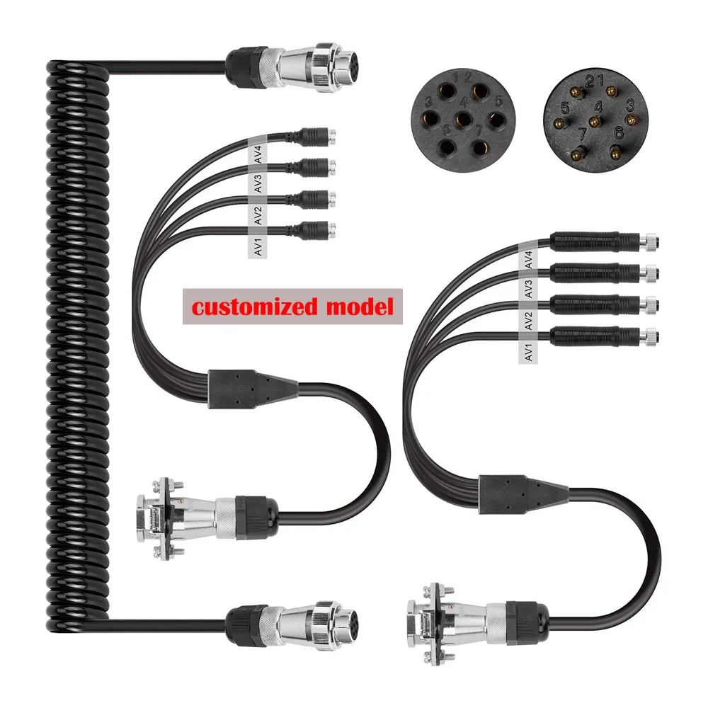 Спиральный кабель для прицепа 7 контактов