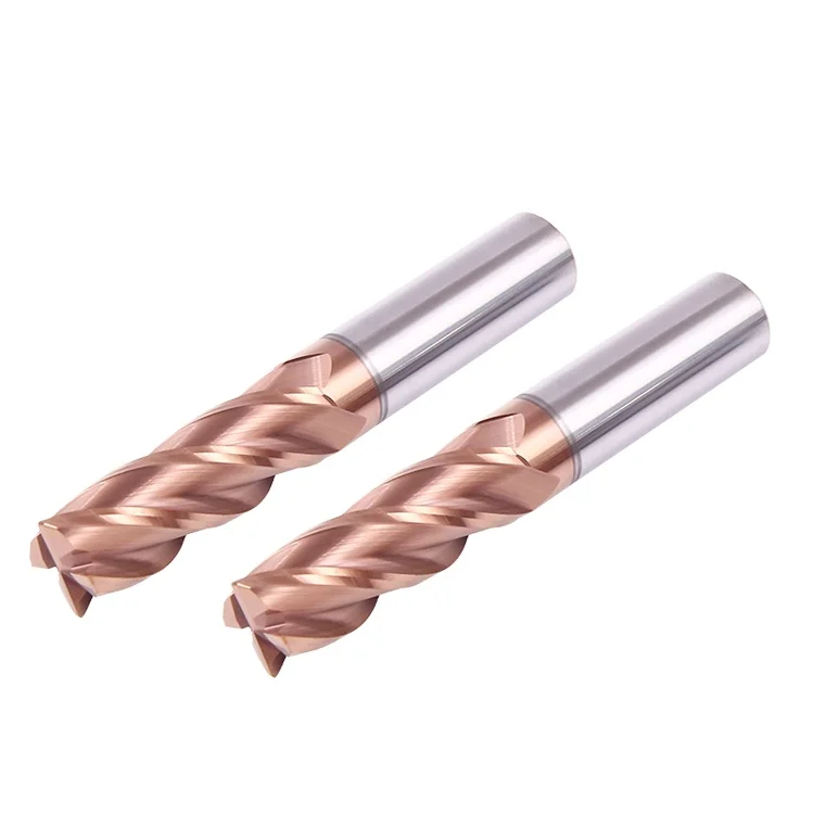 Good Quality Factory Directly Coated Cnc Cutting Tool 2mm 4 Flute Hrc55 Square Roughing Corner Radius End Mill