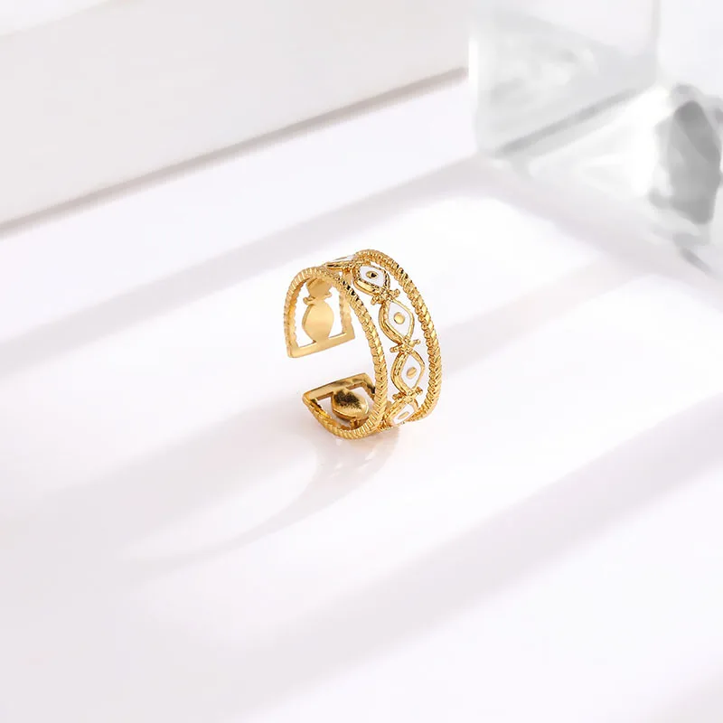 Высокое качество модные ювелирные кольца 18 K настоящая позолоченная эмаль из нержавеющей стали для девочек